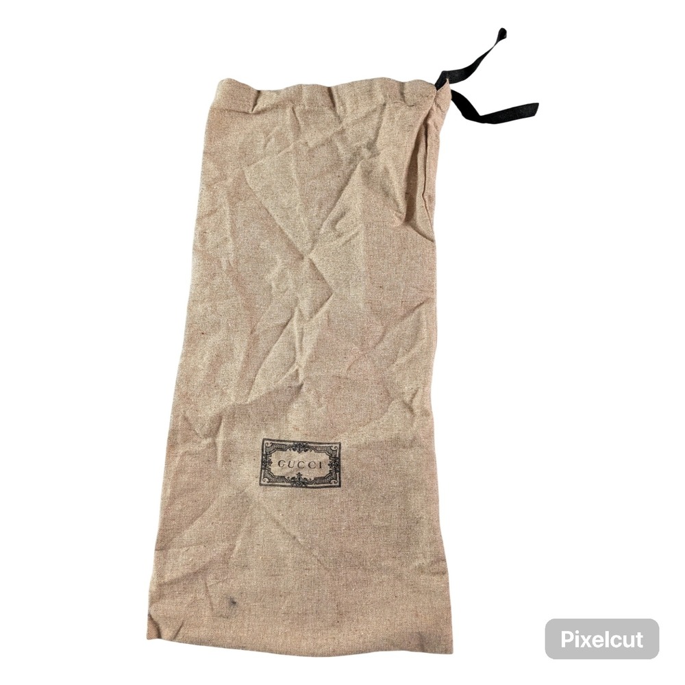 Gucci Tan Linen Drawstring Dust Bag Protective Storage Pouch 18.5 x 8